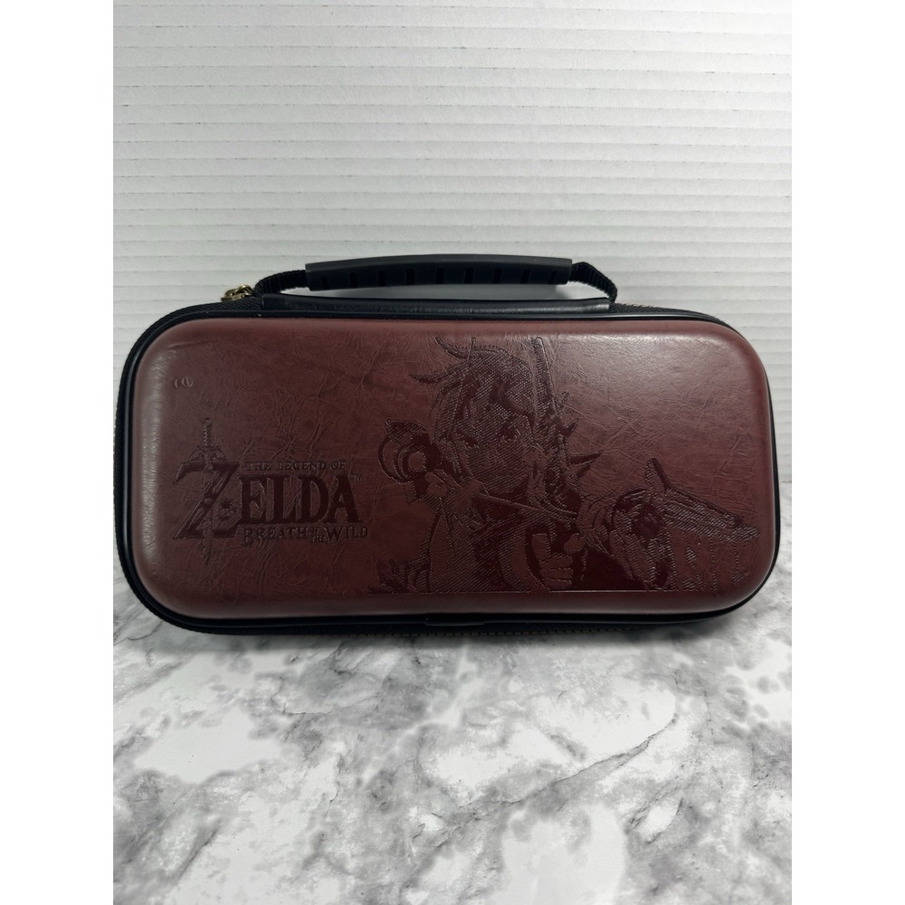 Nintendo Switch Legend of Zelda Breath of the Wild Brown Leather Carrying Case